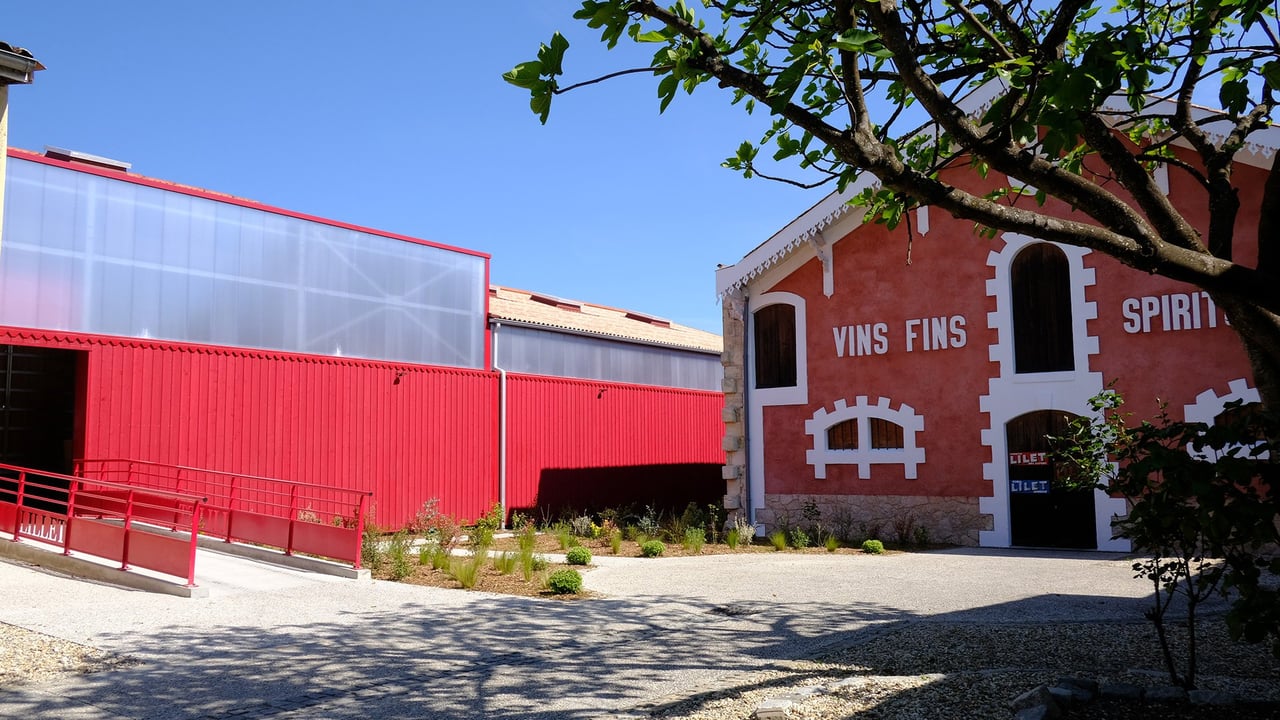 Brand-farget og brannbeskyttet vingård